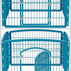 Exercise 8-Panel Pet Playpen with Door, Blue Moon 