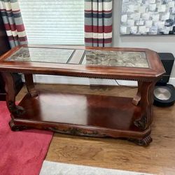 Wood And Marble Console Table - Will Deliver