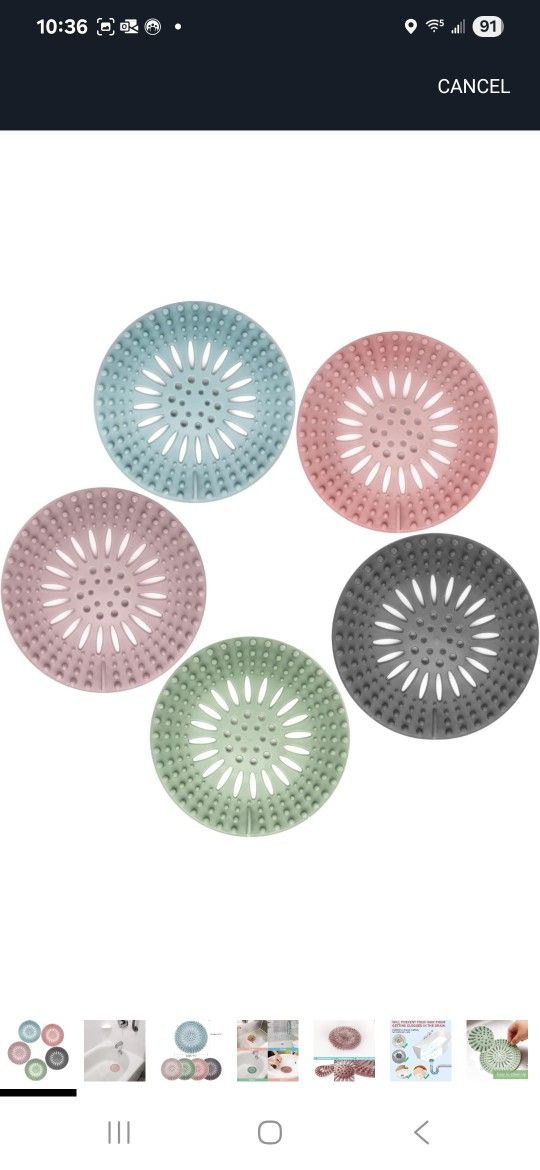 2-
Gotega Drain Strainers, Hair Catcher Shower Drain Covers Protector, Flexible TPR M