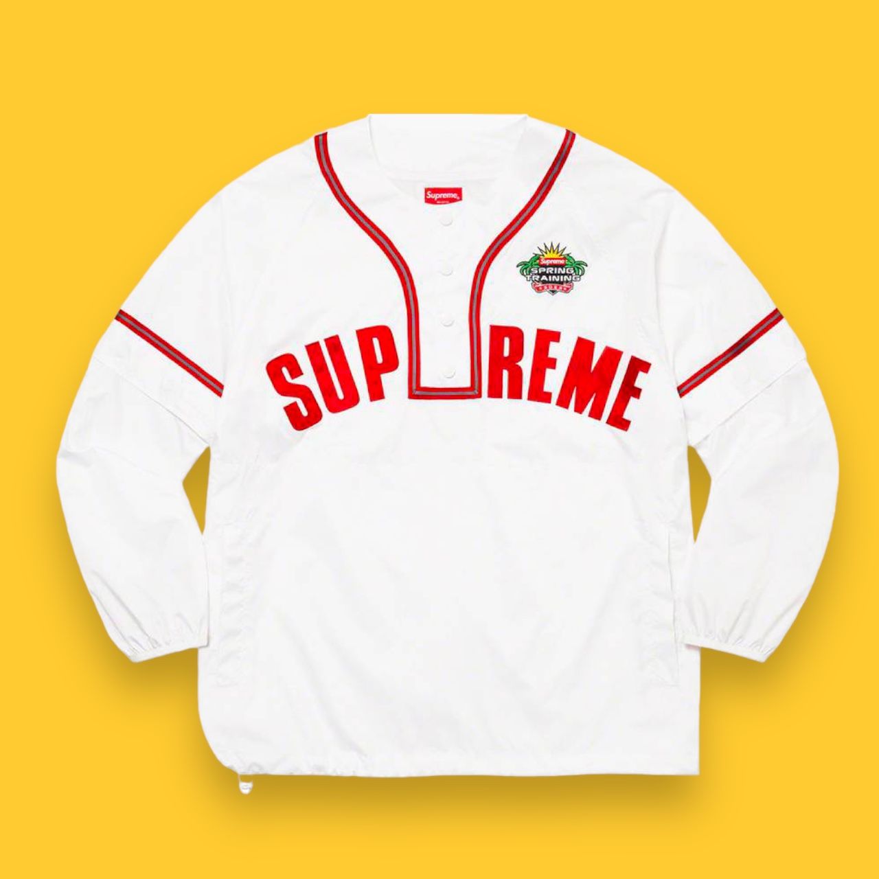 応援グッズ Supreme Snap-Off Sleeve L/S Baseball Top Supreme Snap-Off Sleeve L/S Baseball Top White | Hype Clothinga