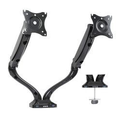 Dual Monitor Height Adjustable Desk Mount Stand - Gas Spring Arms & USB Ports