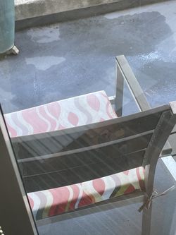 Teak and Aluminum Patio Chair & Table set (2 chairs)
