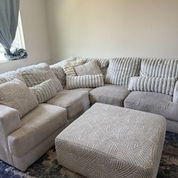 Sectional Couch, Rug and Pillows