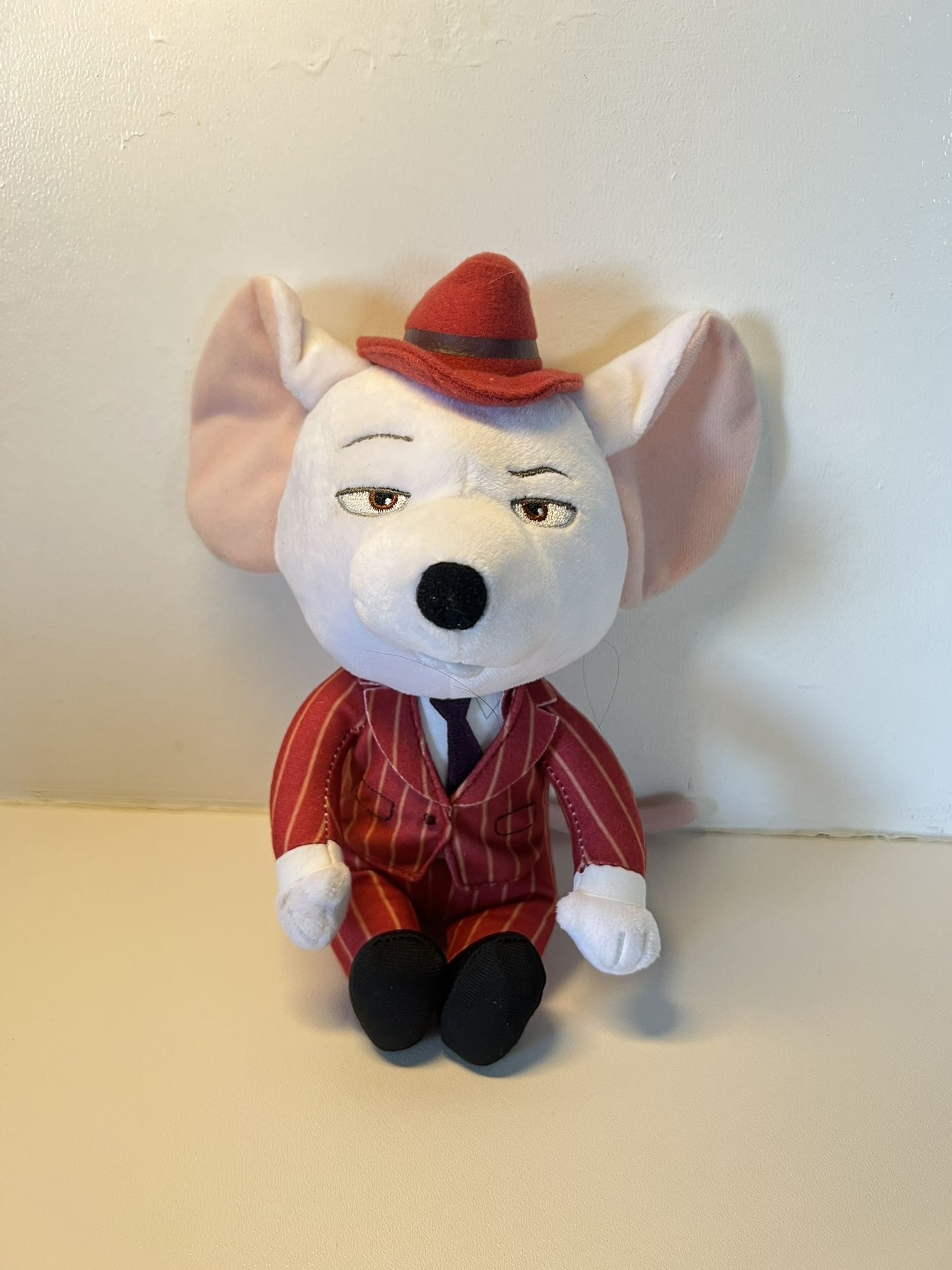 TY Stuffed Toy Plush Animal Mouse Mike Cartoon Character 7" Red Suit Hat