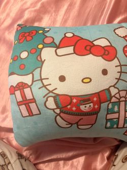 Hello Kitty Christmas Baby Blue Pillow