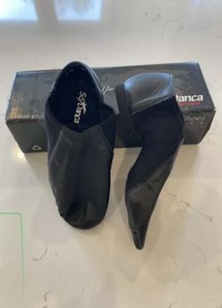 KIDS Jazz Shoes Sz 3.5 L Low Boots Split Toe Leather New So Danca