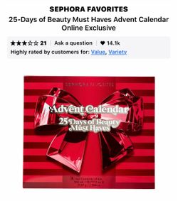 Sephora Favorites Advent Calendar 25 Days Of Beauty Must Haves 2026!