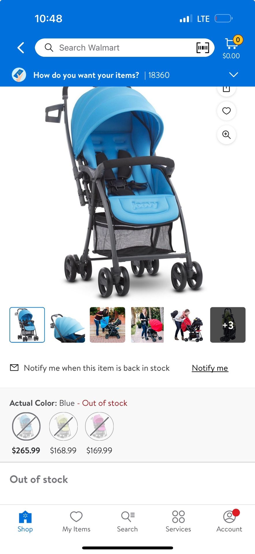 Blue Joovy Balloon Stroller