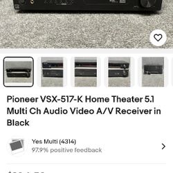 Pioneer VSX-517-k Audio/Video Multi Channel Receiver