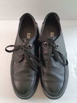 Calden Black Leather Lace-Up Shoes
