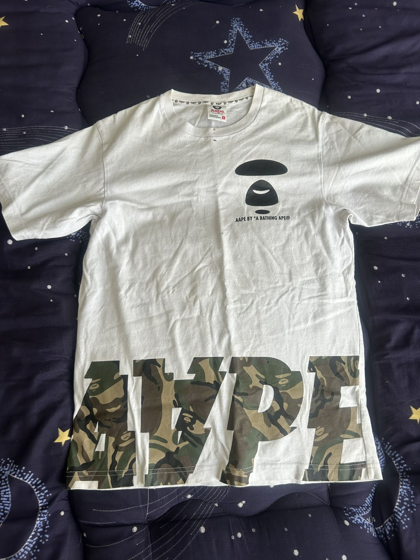 A Bathing Ape White/camo Shirt