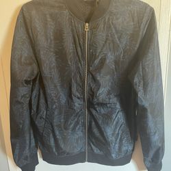 Jack & Jones Blue & Black Printed Men's Bomber Jacket