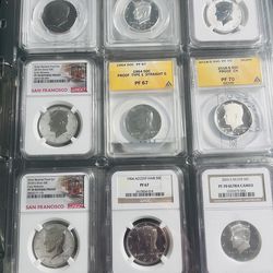 Slab Kennedy half dollars