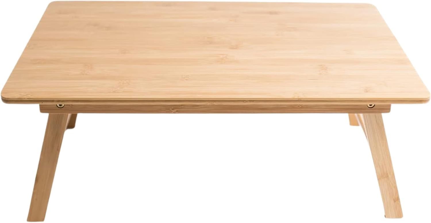 Bamboo Foldable Low Table for Sitting on The Floor, Laptop Bed Desk- Portable Lap Bed 24” x 16”