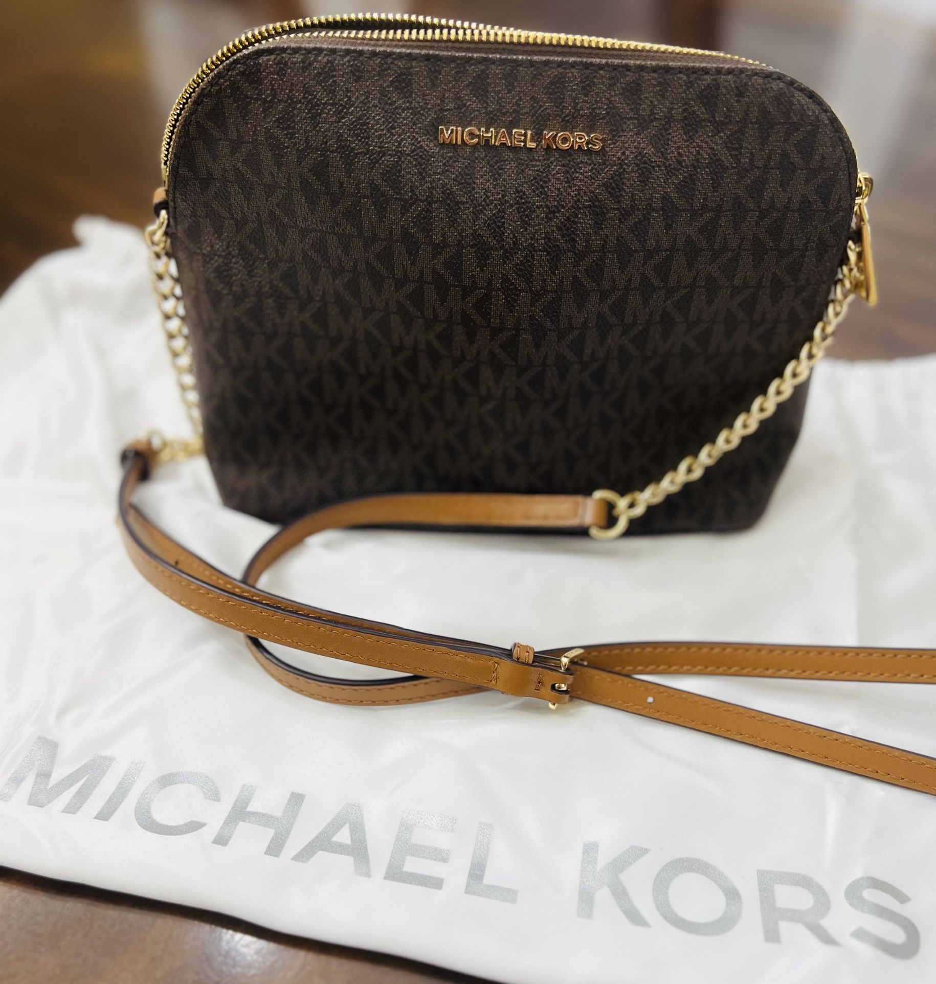 Michael Kors Brown Logo Crossbody  $40