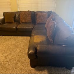 L sectional leather sofa