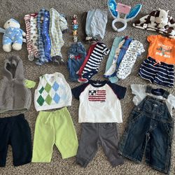Huge Baby / Infant Boys Clothing Bundle 3 & 3 - 6 Mo  Lot# 2.1