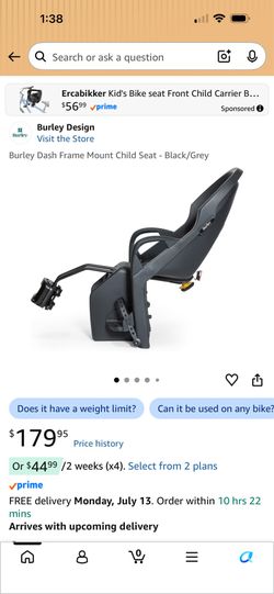 Kids bike seat attachment
