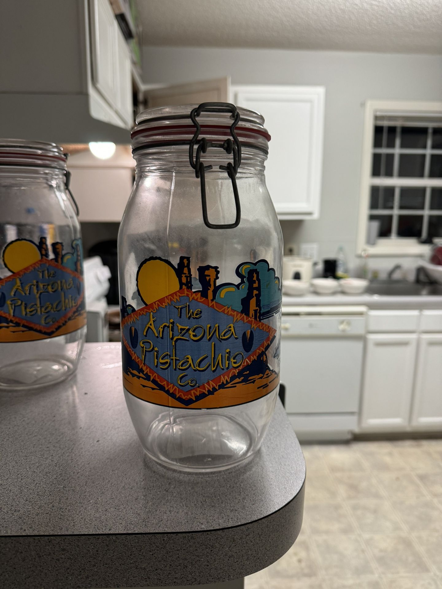 2 Vintage Arizona Desert Glass Jar 2L