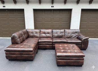 🛋️ Couch/Sofa Sectional - Brown - Leather - Delivery Available 🚛