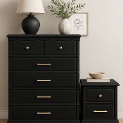 🖤 Black & Gold 2 piece Bedroom Set –