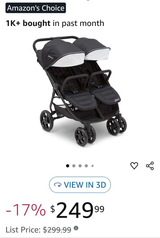 Double Side By Side Stroller Used Once