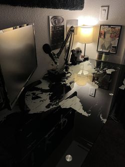Glass Desk World Map