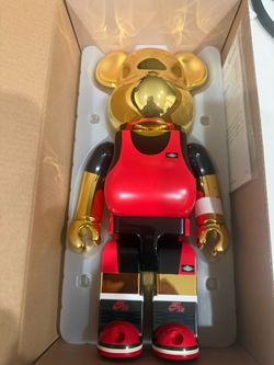 Medicom Toy Bearbrick Air Jordan 1 Gold Chrome Figure