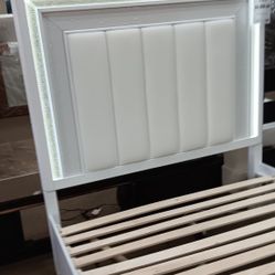White Glitter Bed Frame