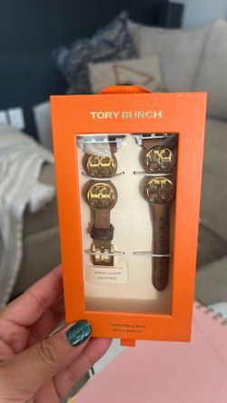 Tory Burch brown Leather Apple Watch band