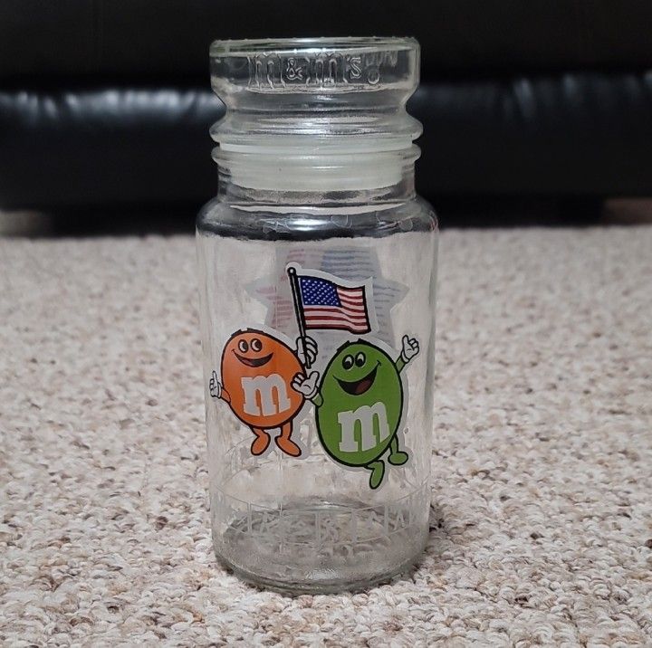 M&M'S Collectible Vintage 1984 Los Angeles Olympics Glass Jar with Lid