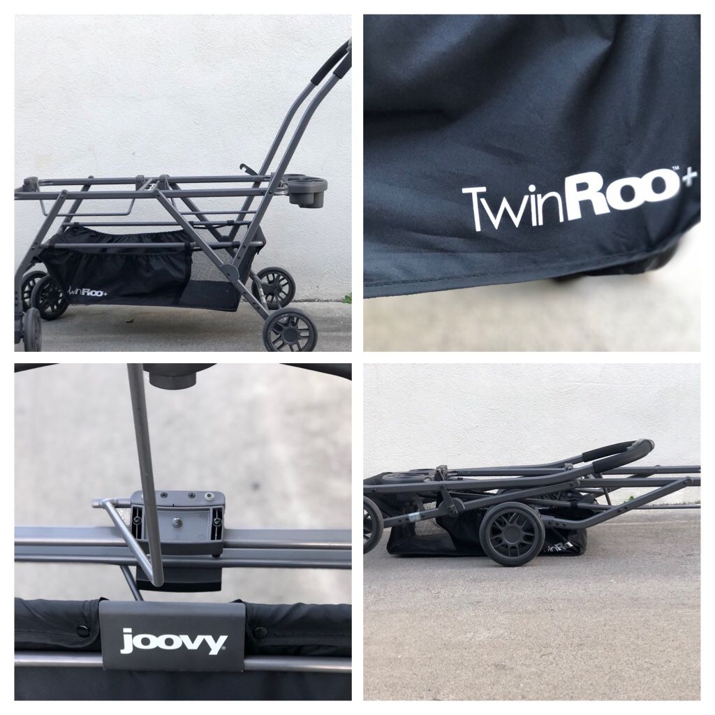 Joovy Twin Roo double stroller frame + 2 Peg Perego infant car seats