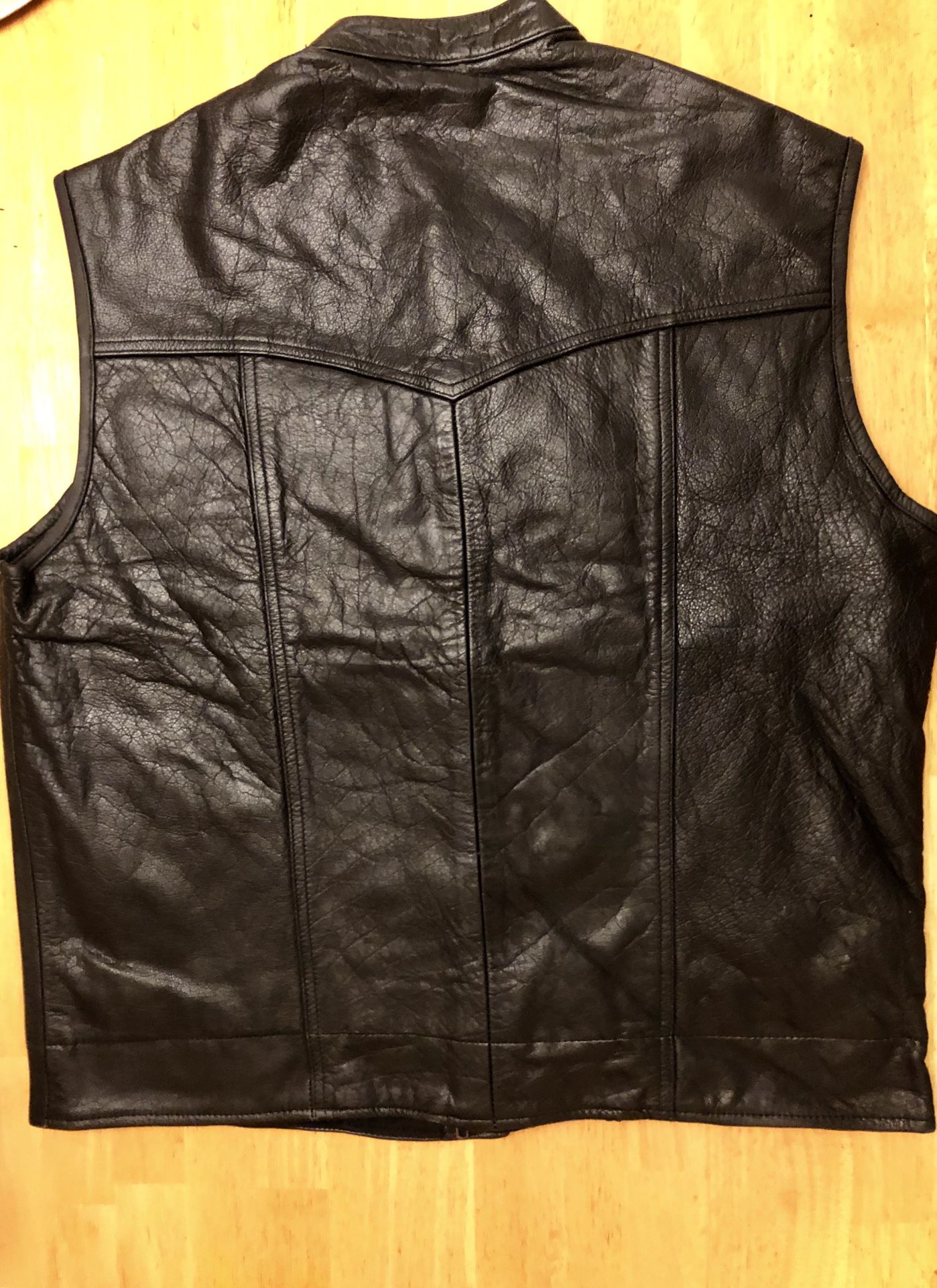 Motorcycle vest leather in all sizes available