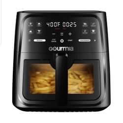 Gourmia 8-Quart Digital Window Air Fryer, with 8 One-Touch Functions, Black