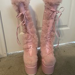 Demonia Pink Platform Heels