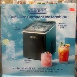 Iceman by Chefman 1 lb Dual-Size Compact Ice Machine, Ice Basket and Scoop