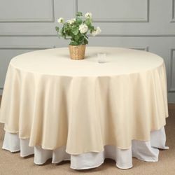 Beige Tablecloth Round 108"