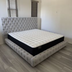 New In Box King Bed Frame With Mattress (Read Description Below)