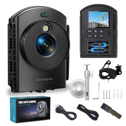 ZIMOCE Time Lapse Camera Outdoor - 1080P Timelapse Camera With IR Positioning, 180-Day Shooting, IP66 Water Resistant For Outdoor Construction, Plant 