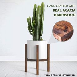 Heavy Duty Solid Wood Flower Plant Stand for Indoor Size Adjustable Width 8"-12", Height 16" Tall New Condition