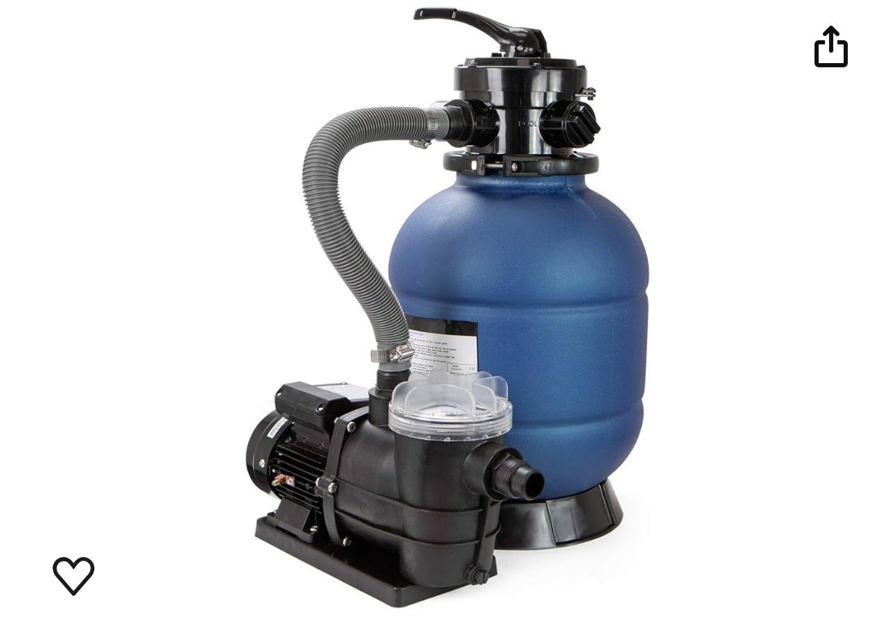 XtremepowerUS 75138-V 13" Sand Filter Include 0.75 HP Pump 4 Way Valve Above Ground Pool Set with Stand, Blue