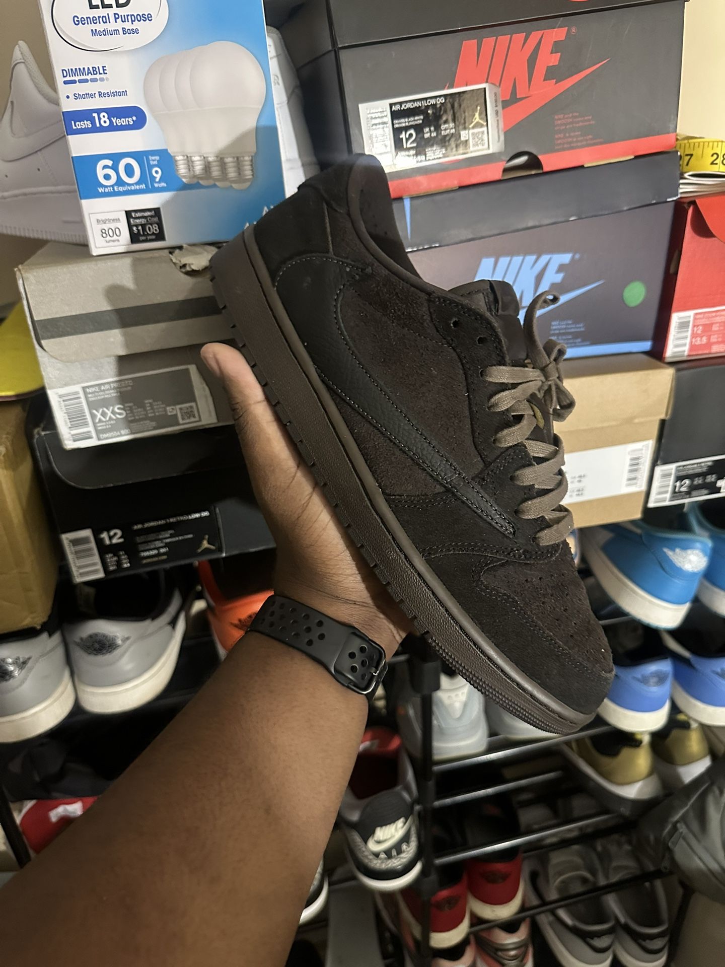 Travis Scott Air Jordan 1 Low Og Velvet Brown Sz12