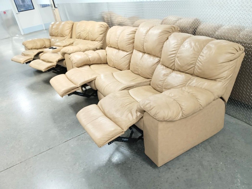 Reclining Leather Couch and Loveseat