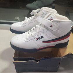 White Fila With Blue And Red  Strap 