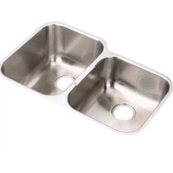 Elkay EGUH312010R Gourmet Stainless Steel Double Bowl Undermount Sink