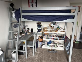 Bunk bed with lower desk/chair and matching dresser