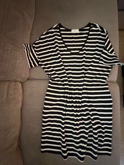 Carly Jean LA XL dress with pockets - cotton black & cream
