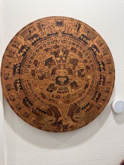 Large 24 in solid Wood Mayan Calendar