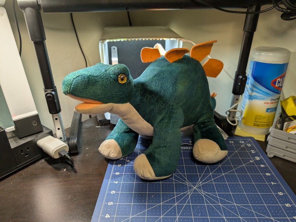 BAB Build A Bear Stegosaurus Dinosaur 16” Green Plush Spikes Stuffed Animal
