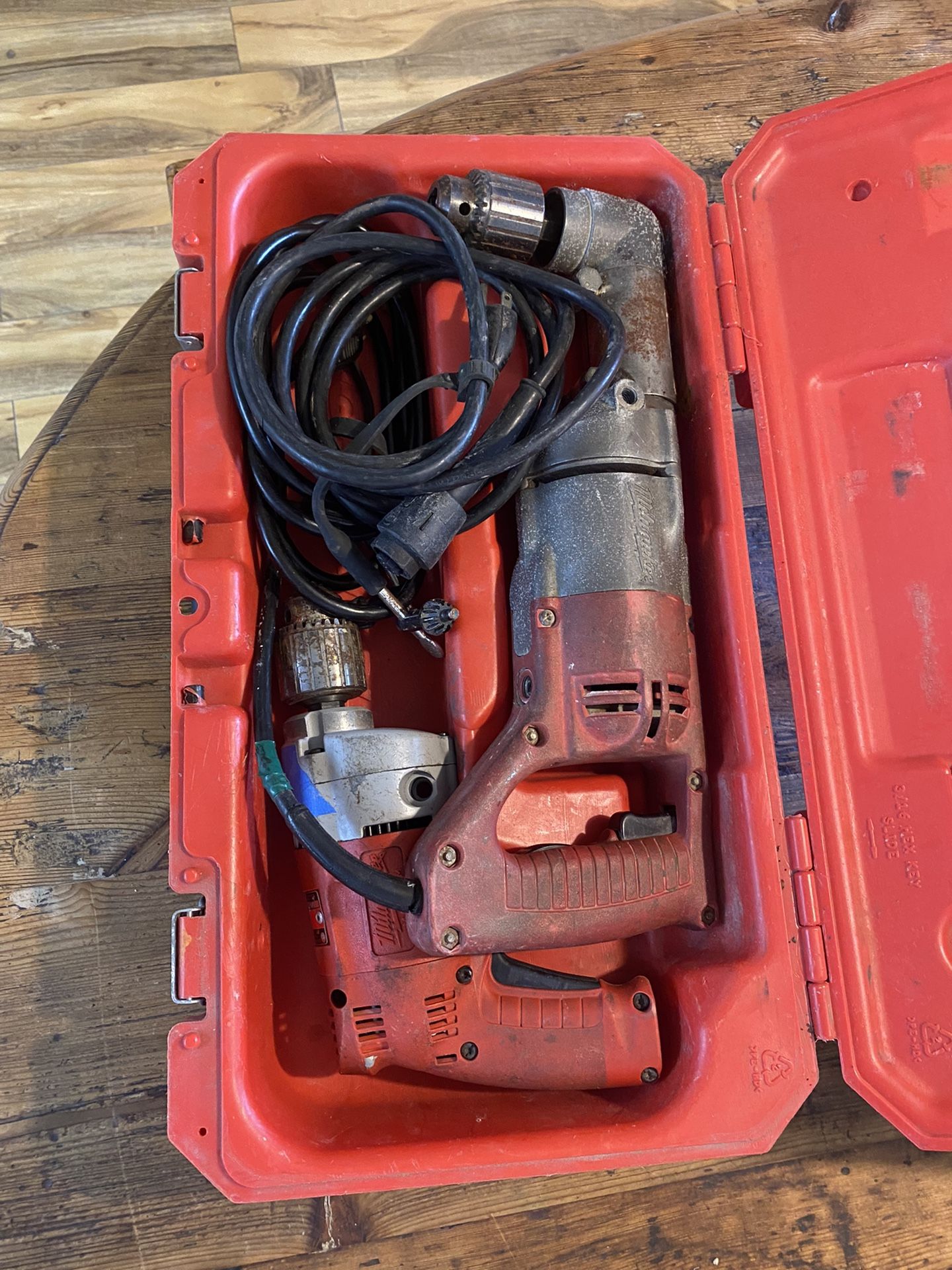 Milwaukee Right Angle Drill (corded) With A Milwaukee Corded Drill